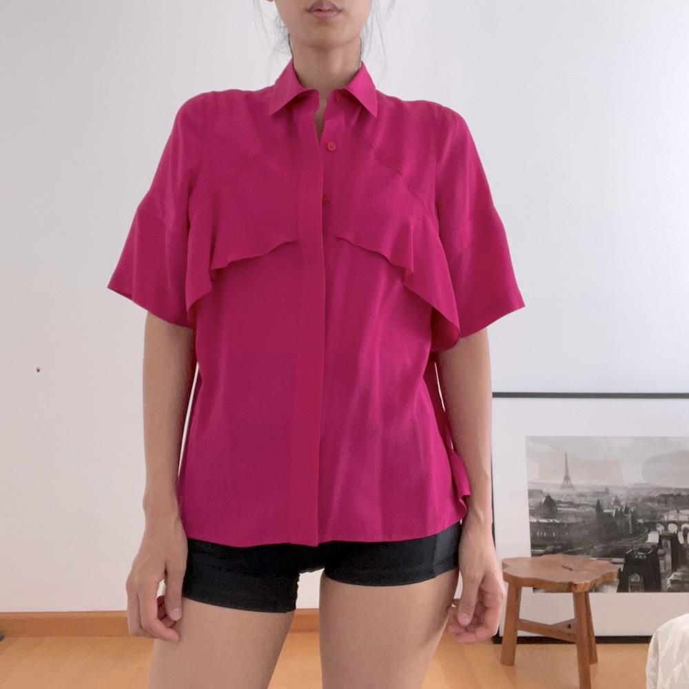 Pink Ruffle Shirt